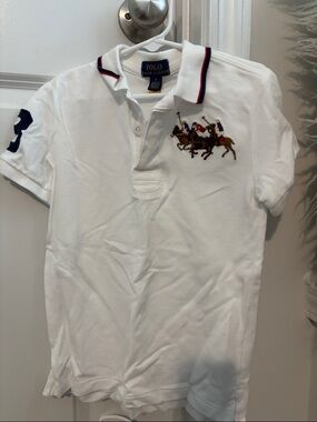 Polo by Ralph Lauren White Short-Sleeve Polo with Multi-Player Embroidery